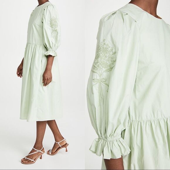 Meadows Hazel cotton Dress Sage US6 - Picture 7 of 12